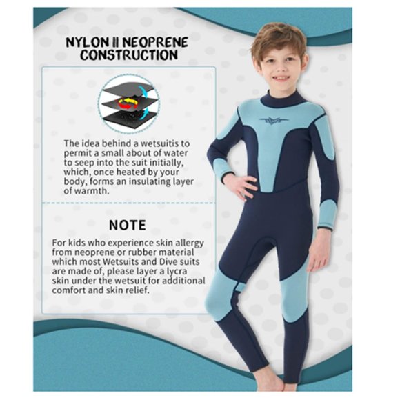 Seaskin 3mm Wetsuit for Kids and Youth Back Zip Full Shorty Wetsuit 10 - Picture 5 of 7